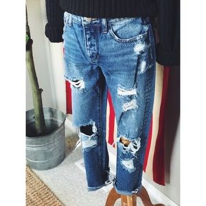 GILDED INTENT high rise ankle straight denim 27